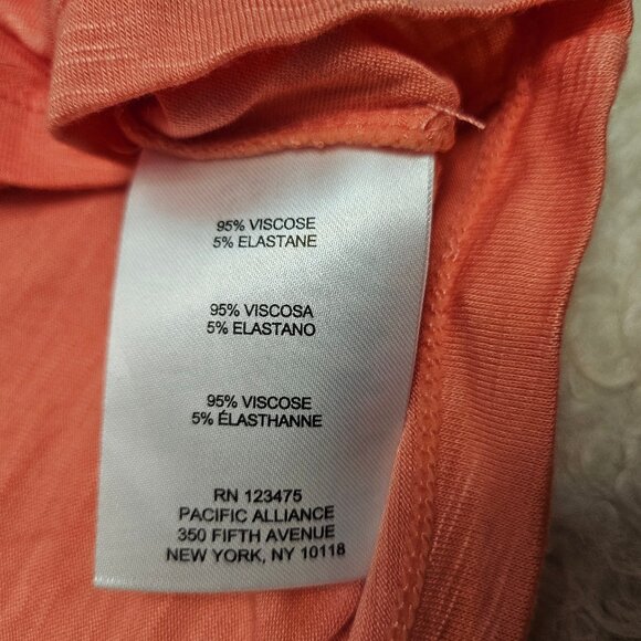 Jone New York Women's Coral Red Modern Essential Laced detail Blouse Top Size: L - Picture 10 of 11